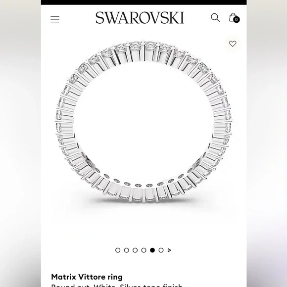 Matrix Vittore ring, Round cut, White, Silver-tone NWT/In Box - Picture 3 of 5